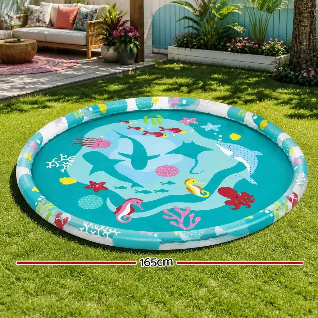 Inflatable Splash Pad Kids Water Play Sprinkler 165cm Multicolour