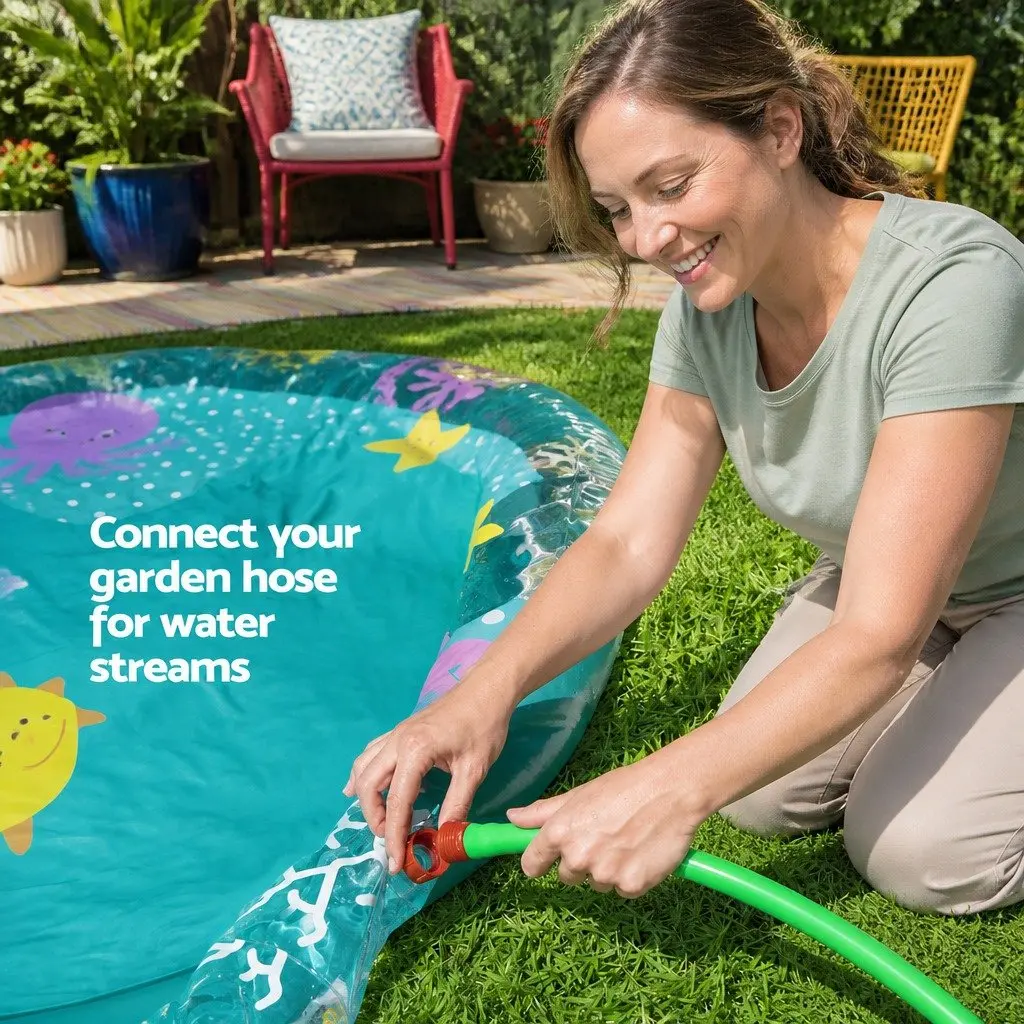 Inflatable Splash Pad Kids Water Play Sprinkler 165cm Multicolour