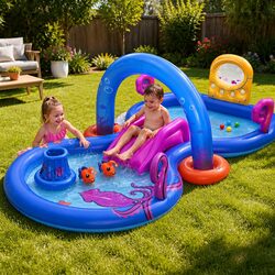 Affordable Kids Inflatable Splash Pool with Fun Features