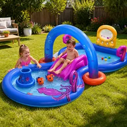 Affordable Kids Inflatable Splash Pool with Fun Features