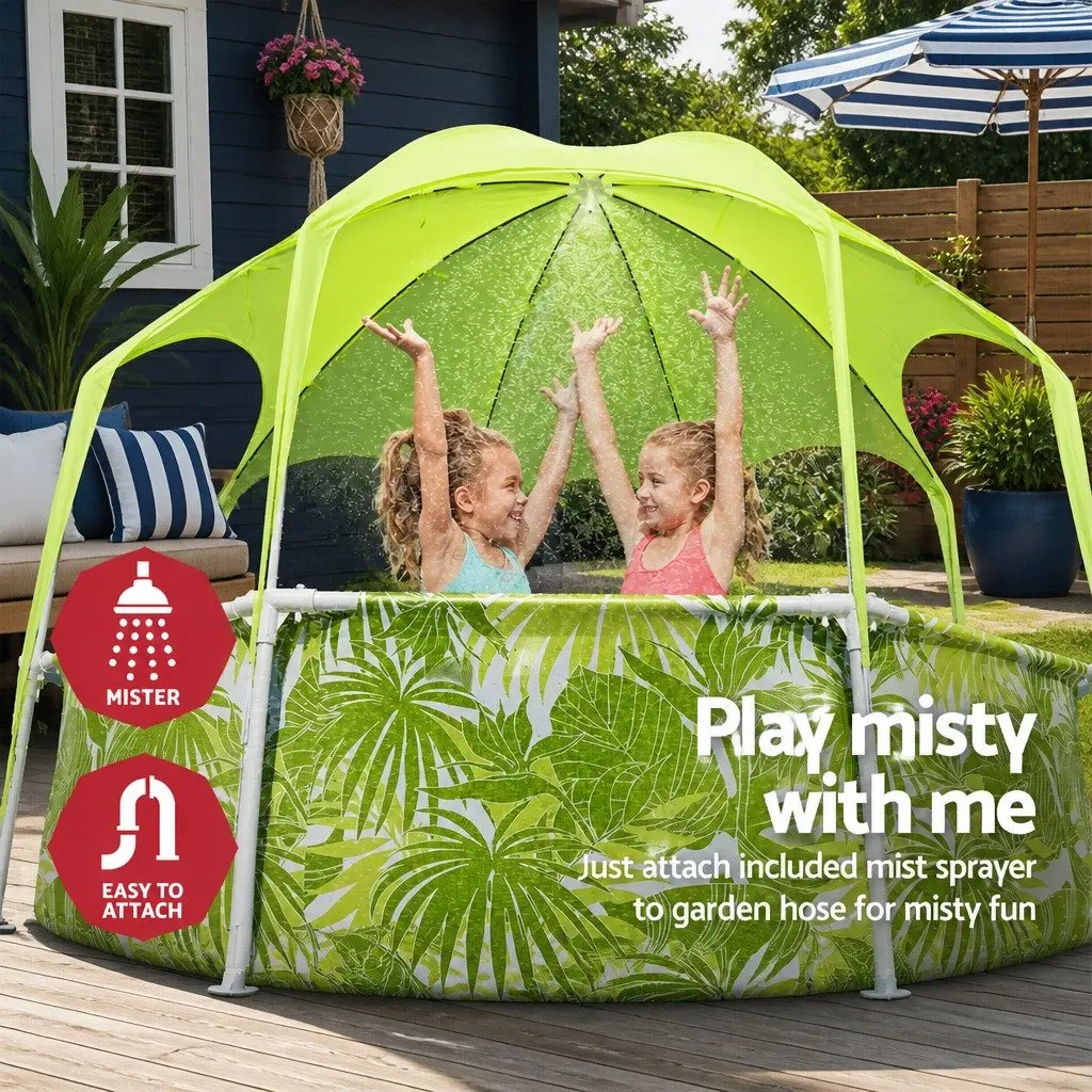 Above Ground Swimming Pool 244x51cm Kids Backyard Green Shade