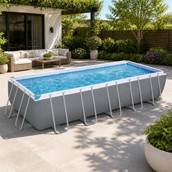 Reliable Above Ground Pool 640x274x132cm with Safety Features
