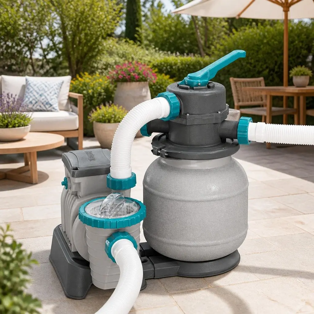 Sand Filter Pump 1500GPH Above Ground Pool Filtration 5678L/H Corrosion Resistant