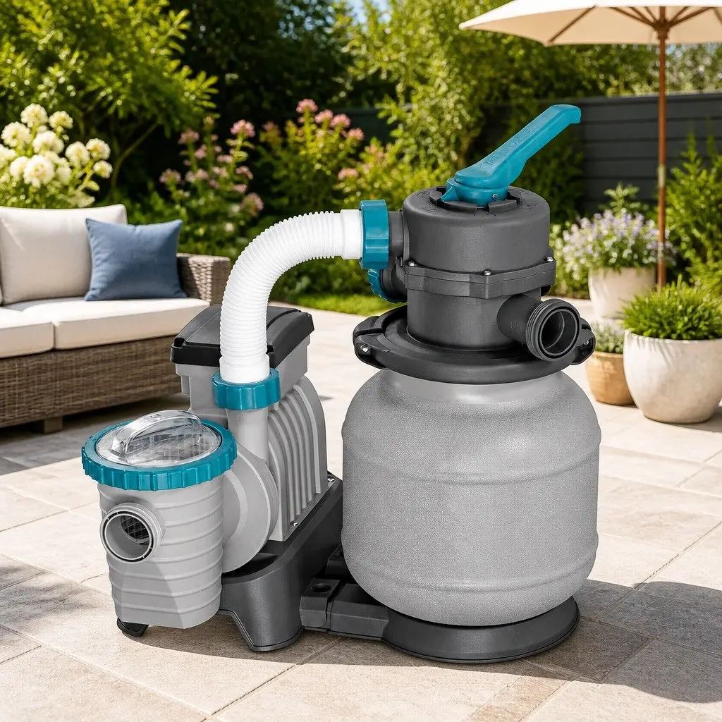 Sand Filter Pump 1500GPH Above Ground Pool Filtration 5678L/H Corrosion Resistant