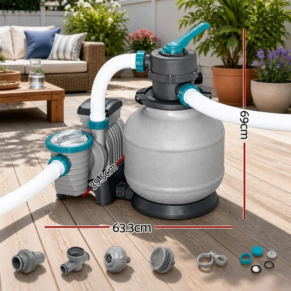 Sand Filter Pump Above Ground Pool 2200GPH 8327L/H Flowclear Corrosion-Proof