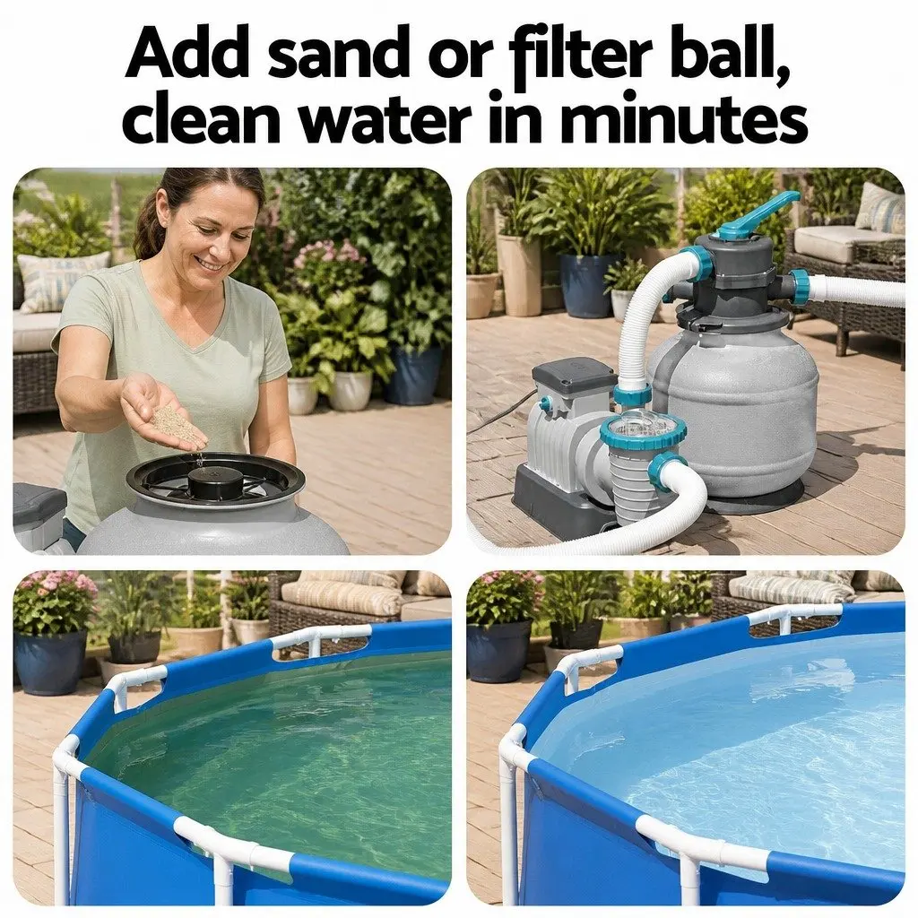 Sand Filter Pump Above Ground Pool 2200GPH 8327L/H Flowclear Corrosion-Proof