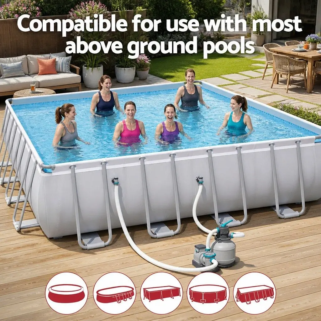 Sand Filter Pump Above Ground Pool 2200GPH 8327L/H Flowclear Corrosion-Proof