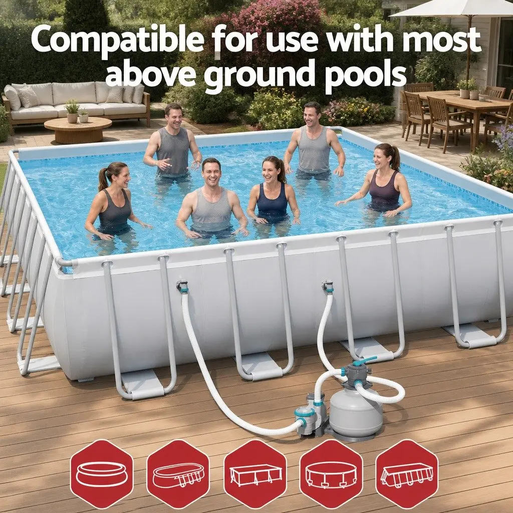 Sand Filter Pool Pump 11355L/H Above Ground Swimming Pools Water Filtration