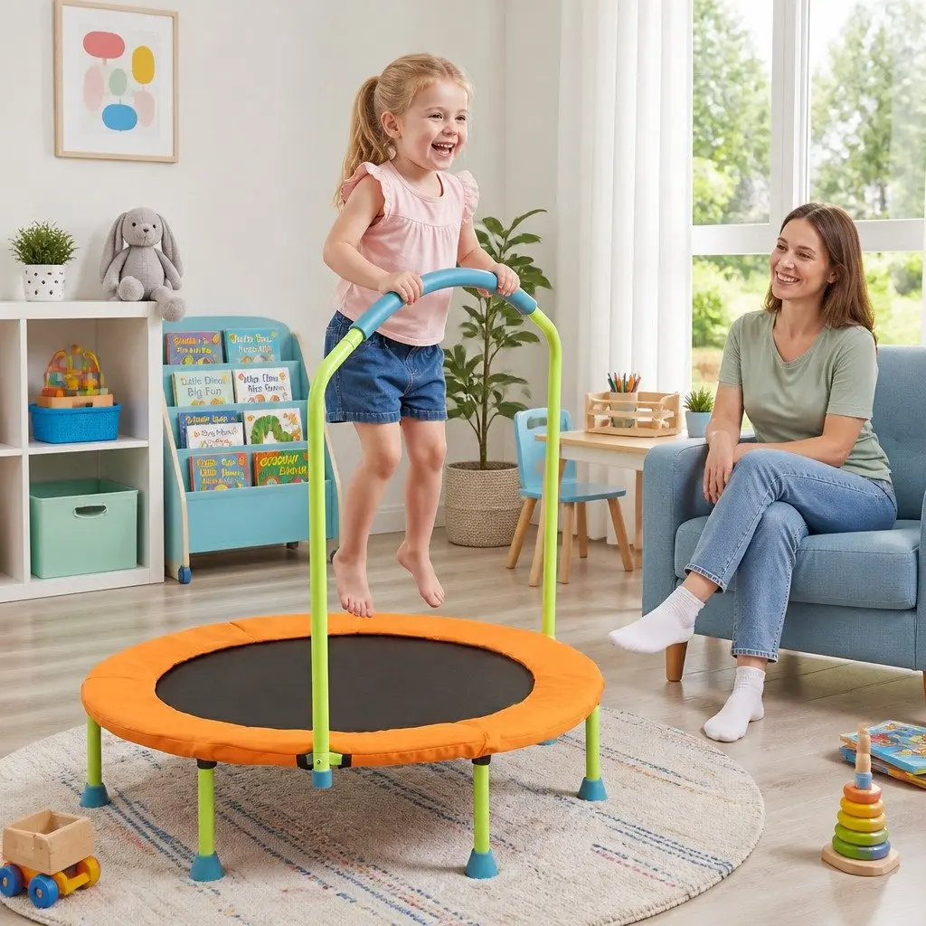 Kids Trampoline 36 Inch Foldable Fitness Bouncer Orange