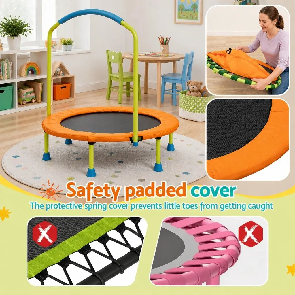 Kids Trampoline 36 Inch Foldable Fitness Bouncer Orange