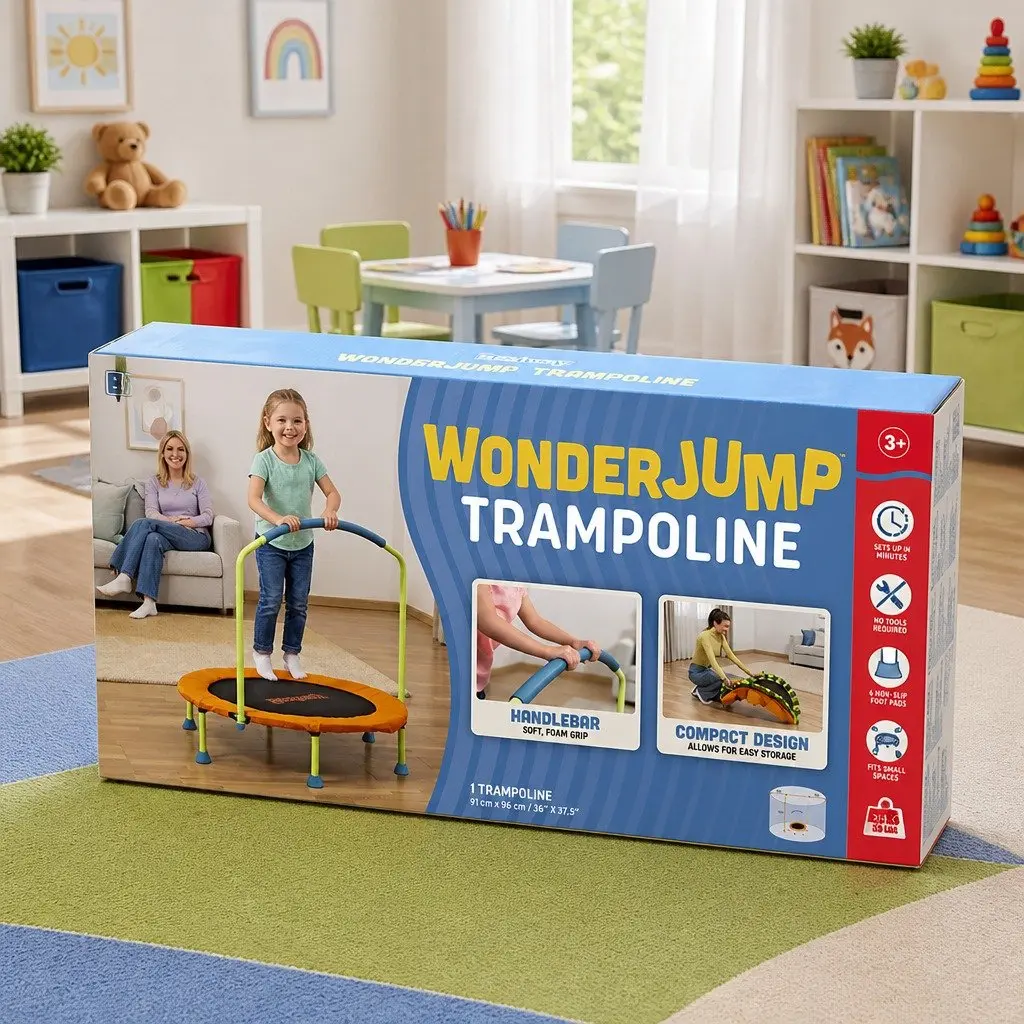 Kids Trampoline 36 Inch Foldable Fitness Bouncer Orange