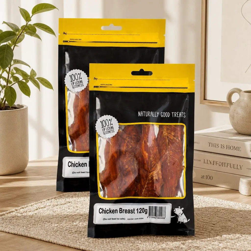 Dog Chicken Breast Treats 120g x 2pk Oven-Dried High Protein Low Fat Training