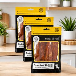Natural Chicken Breast Treats for Dogs - 120g x 3 Pack