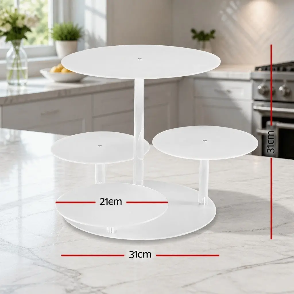 5 Tier Cake Stand Round Clear Acrylic Display for Wedding Party Event Dessert