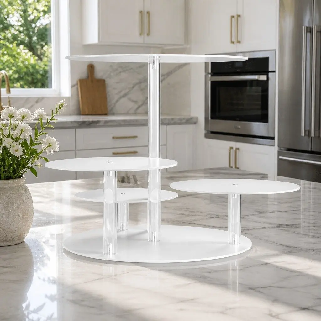 5 Tier Cake Stand Round Clear Acrylic Display for Wedding Party Event Dessert