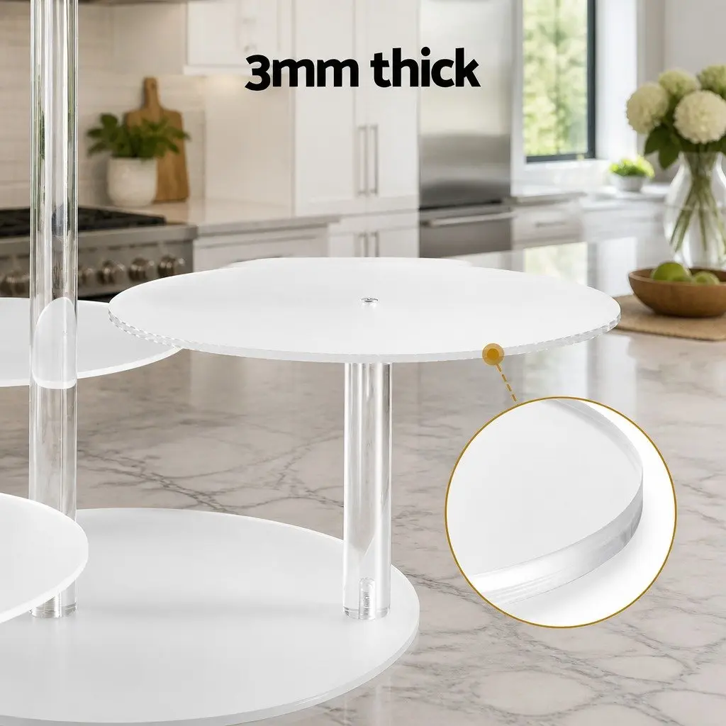 5 Tier Cake Stand Round Clear Acrylic Display for Wedding Party Event Dessert