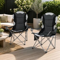 Reliable and Practical Camping Chairs in Grey, 2 Pack