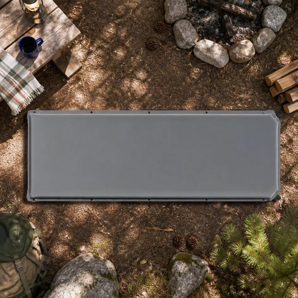 Self Inflating Camping Mattress Sleeping Mat Single 189x66x6cm Grey