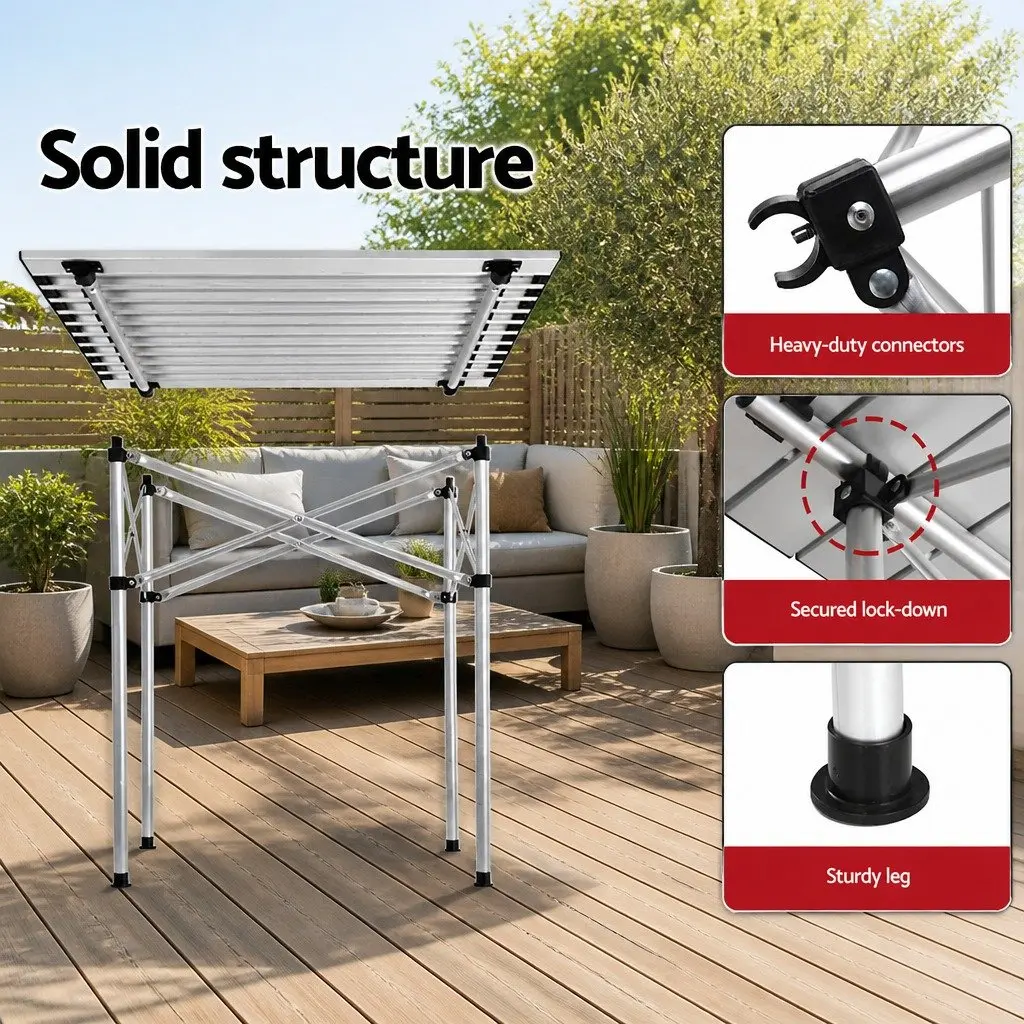 Folding Camping Table Portable Aluminium 70CM Silver