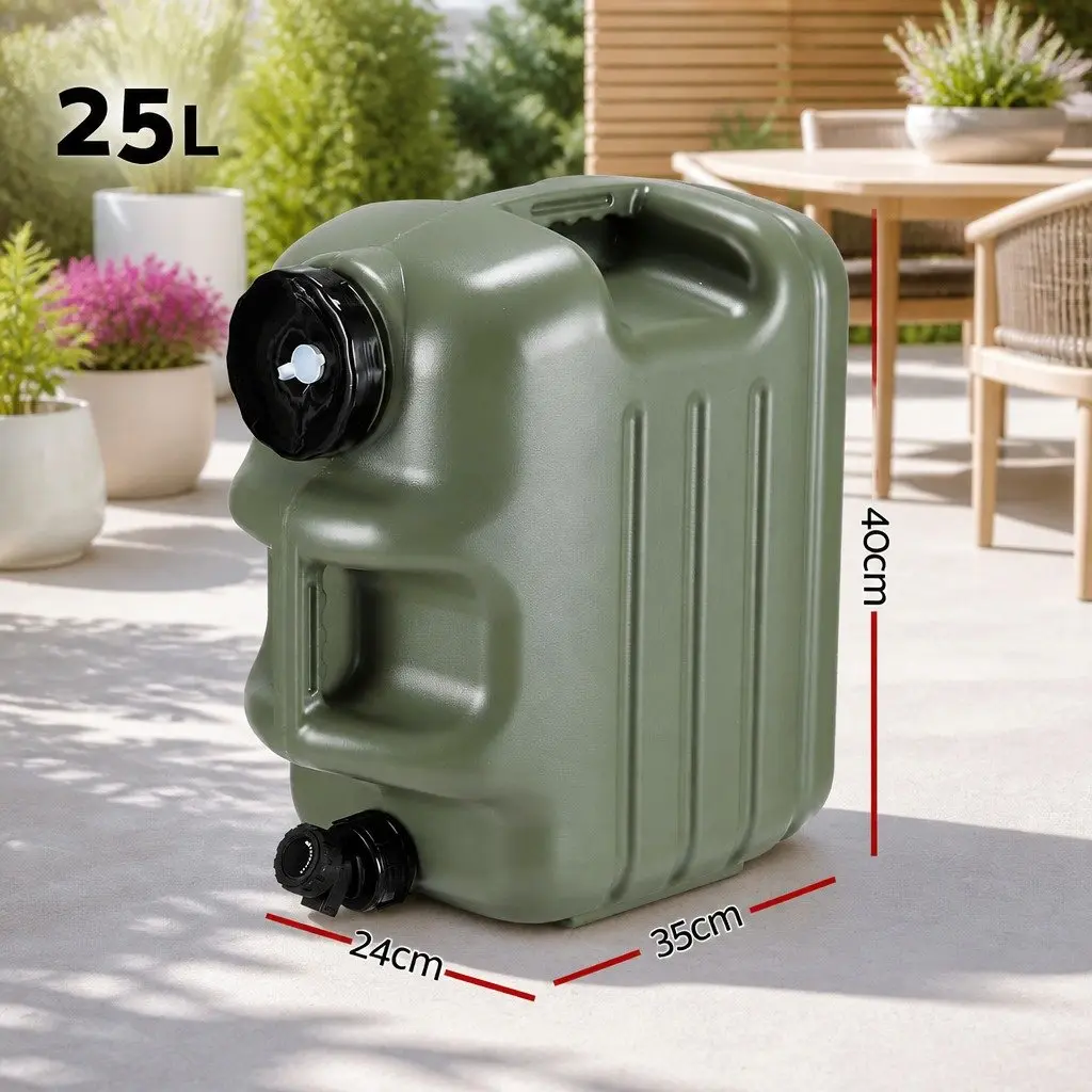 Water Container 25L Outdoor Storage Tank Green Portable Camping