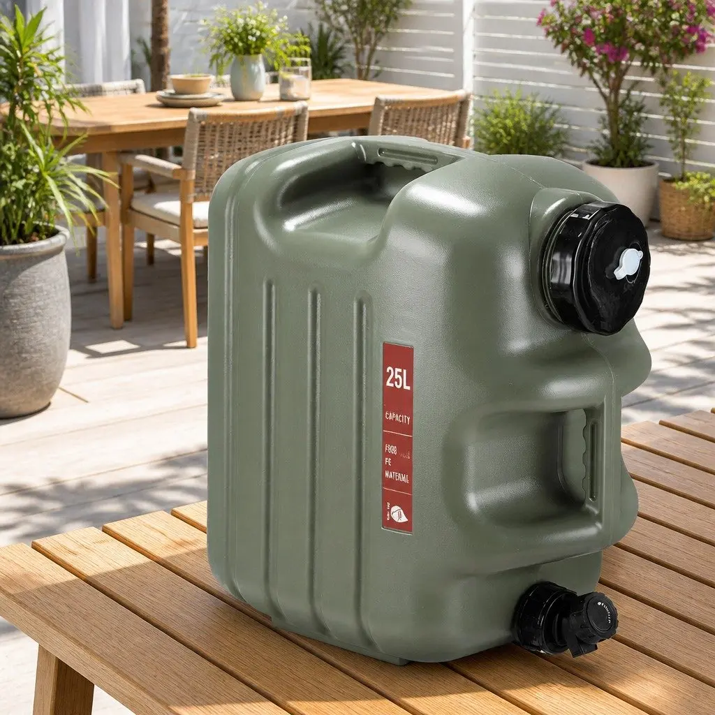 Water Container 25L Outdoor Storage Tank Green Portable Camping