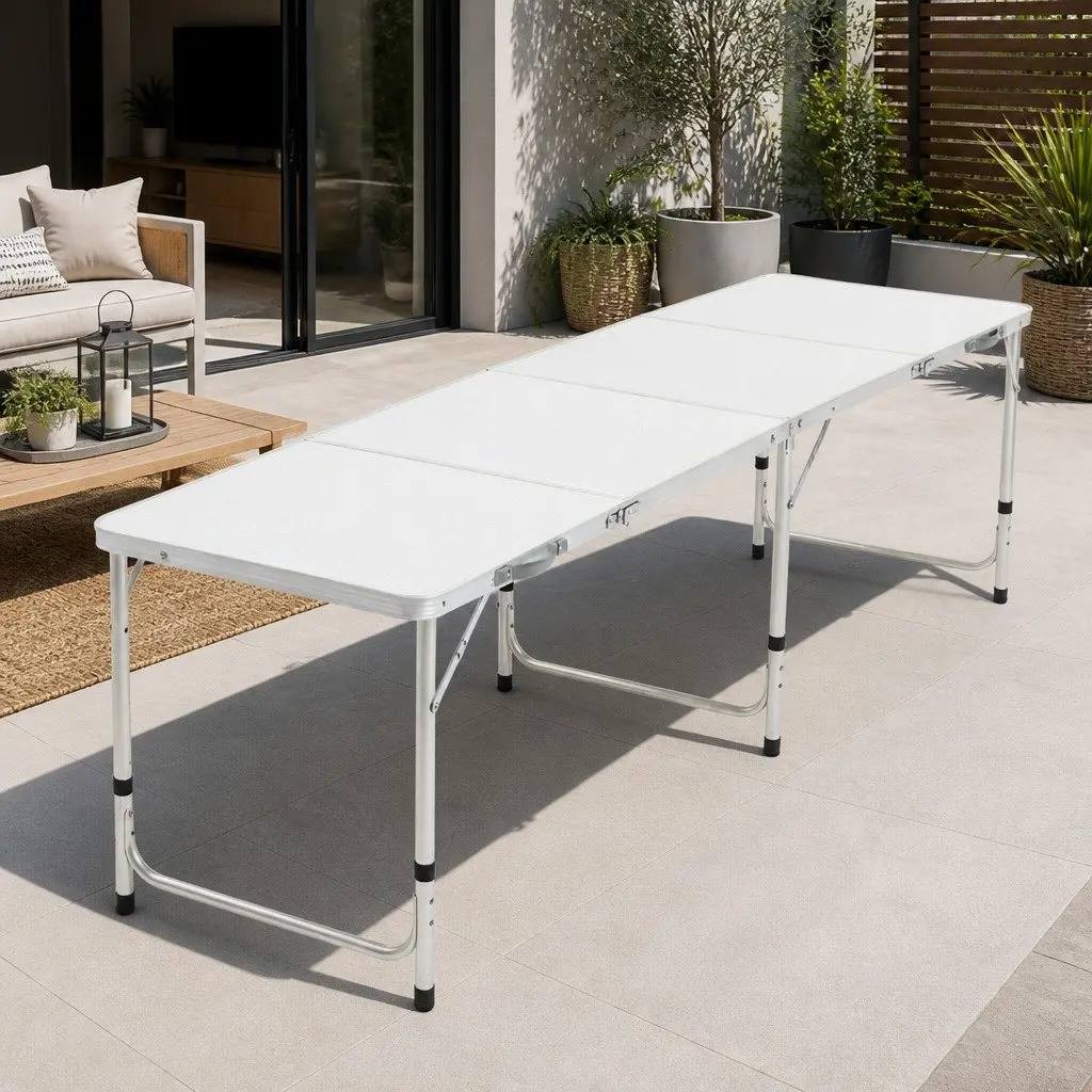 240CM Lightweight Folding Camping Table with Carry Handle