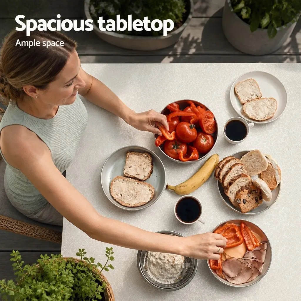 Folding Camping Table Outdoor Picnic BBQ 240CM Aluminium Silver