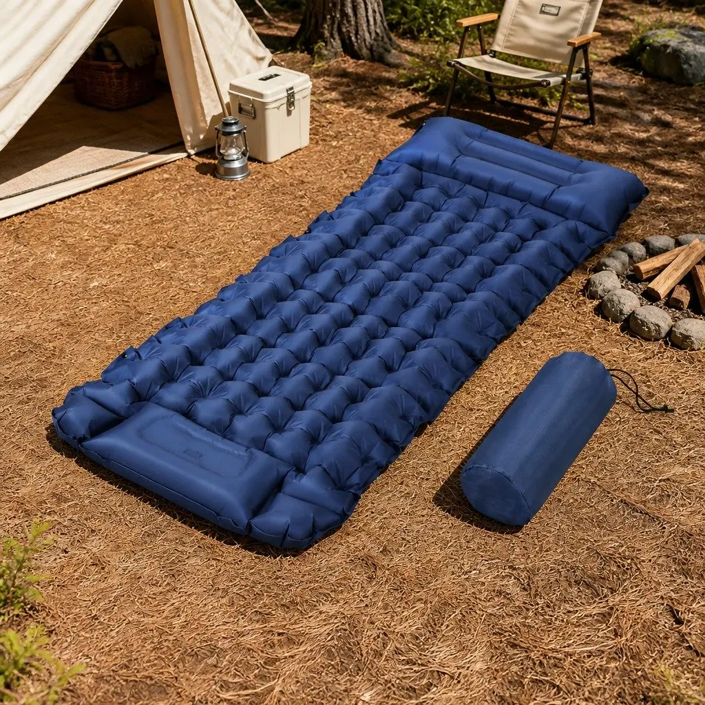 Self Inflating Camping Mat with Integrated Pillow