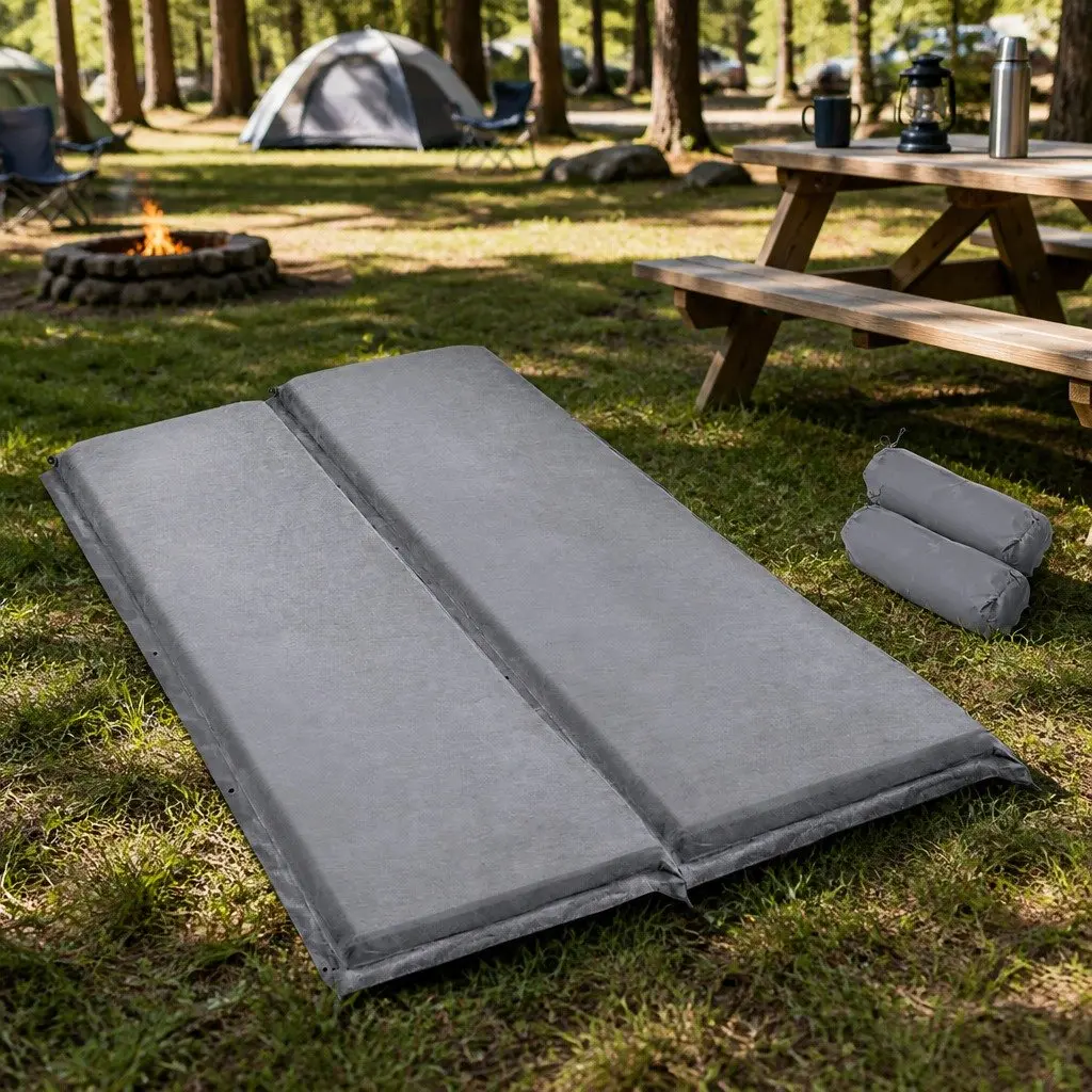 Self Inflating Camping Sleeping Mat Grey 187x132cm