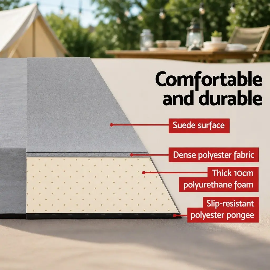 Self Inflating Mattress Camping Sleeping Mat Air Bed Single 187cm Grey