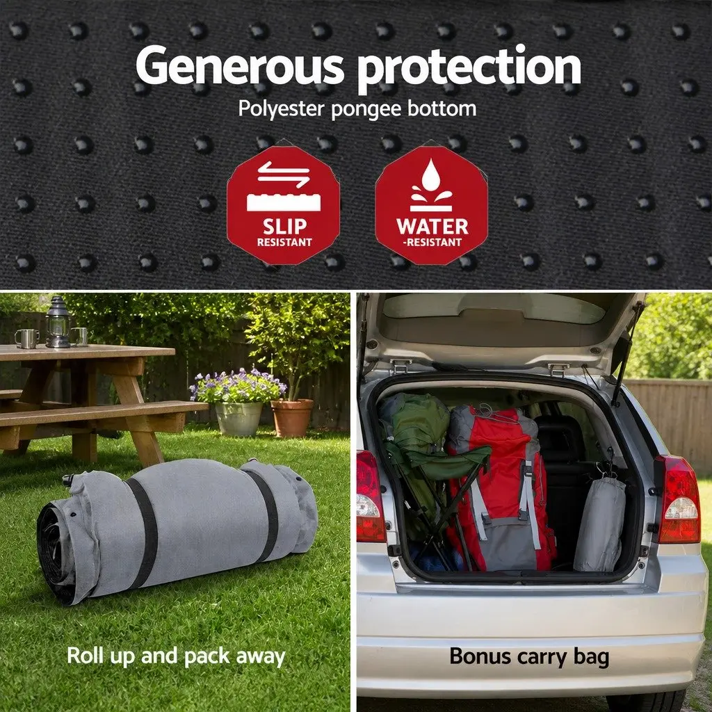 Self Inflating Mattress Camping Sleeping Mat Air Bed Single 187cm Grey