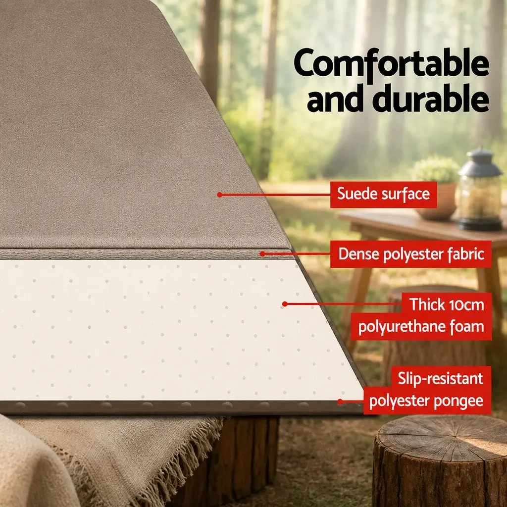 Self Inflating Camping Mattress Sleeping Mat 187x66cm Coffee