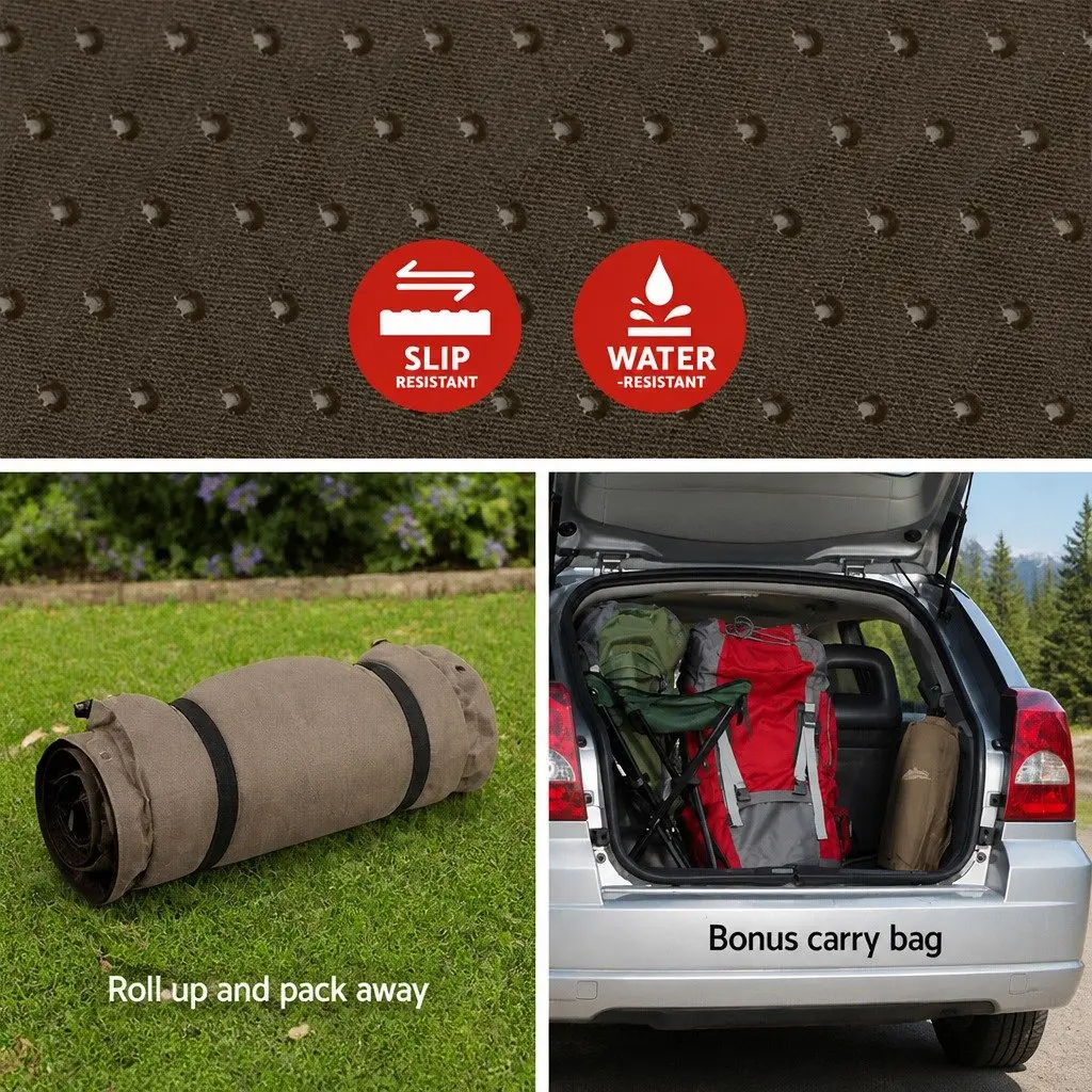 Self Inflating Camping Mattress Sleeping Mat 187x66cm Coffee