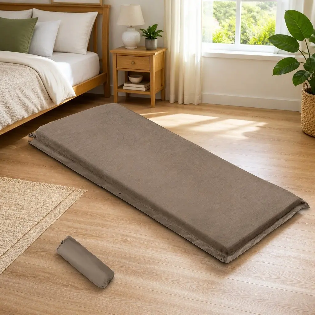 Self Inflating Camping Mattress Sleeping Mat 187x66cm Coffee