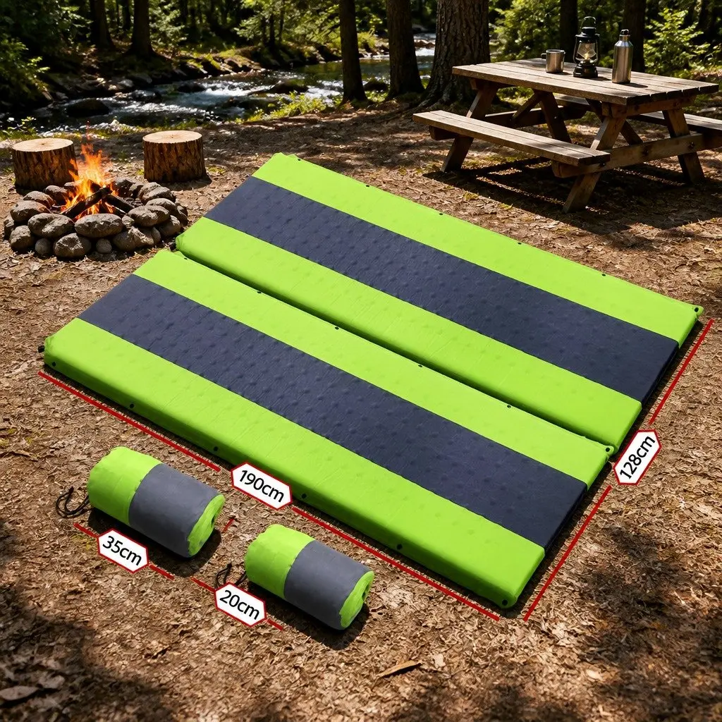 Self Inflating Mattress Camping Sleeping Mat 190cm Green