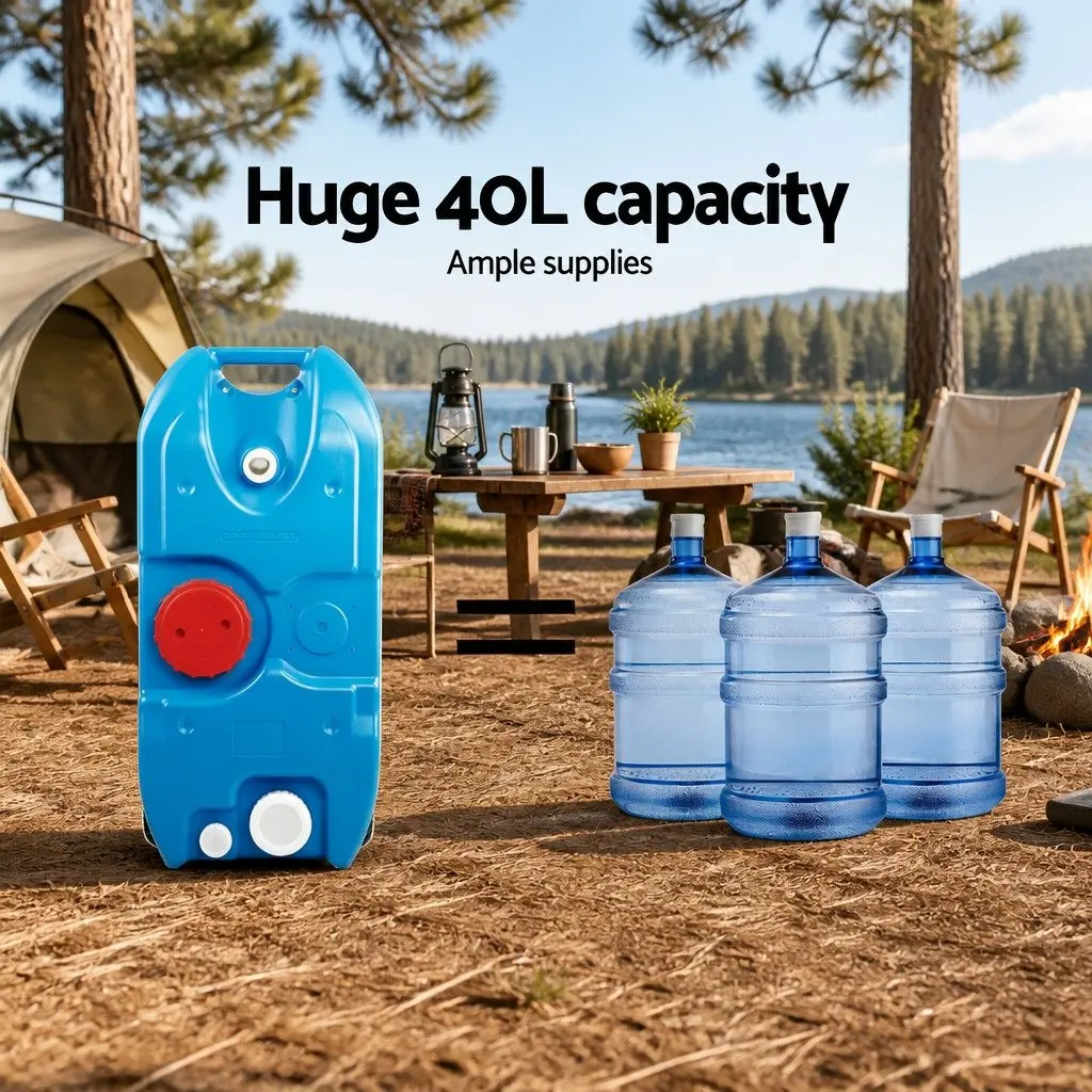 40L Portable Water Tank Camping Caravan Storage Container Blue