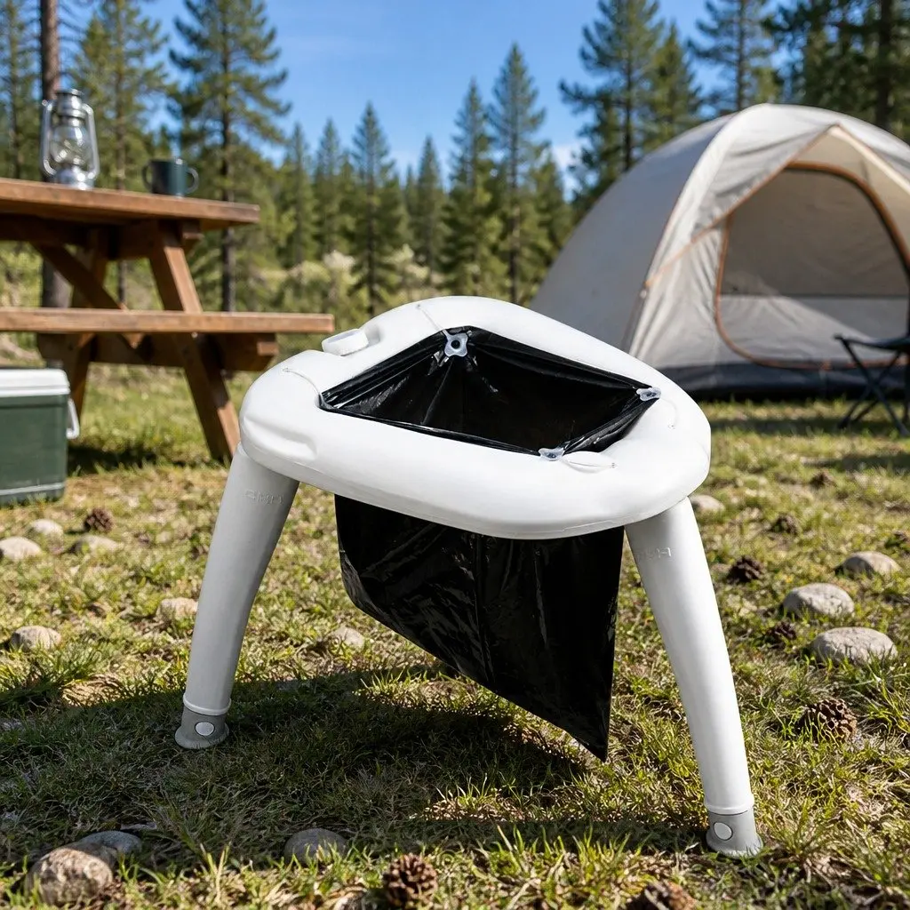 Portable Camping Toilet Outdoor Emergency Use White 120kg