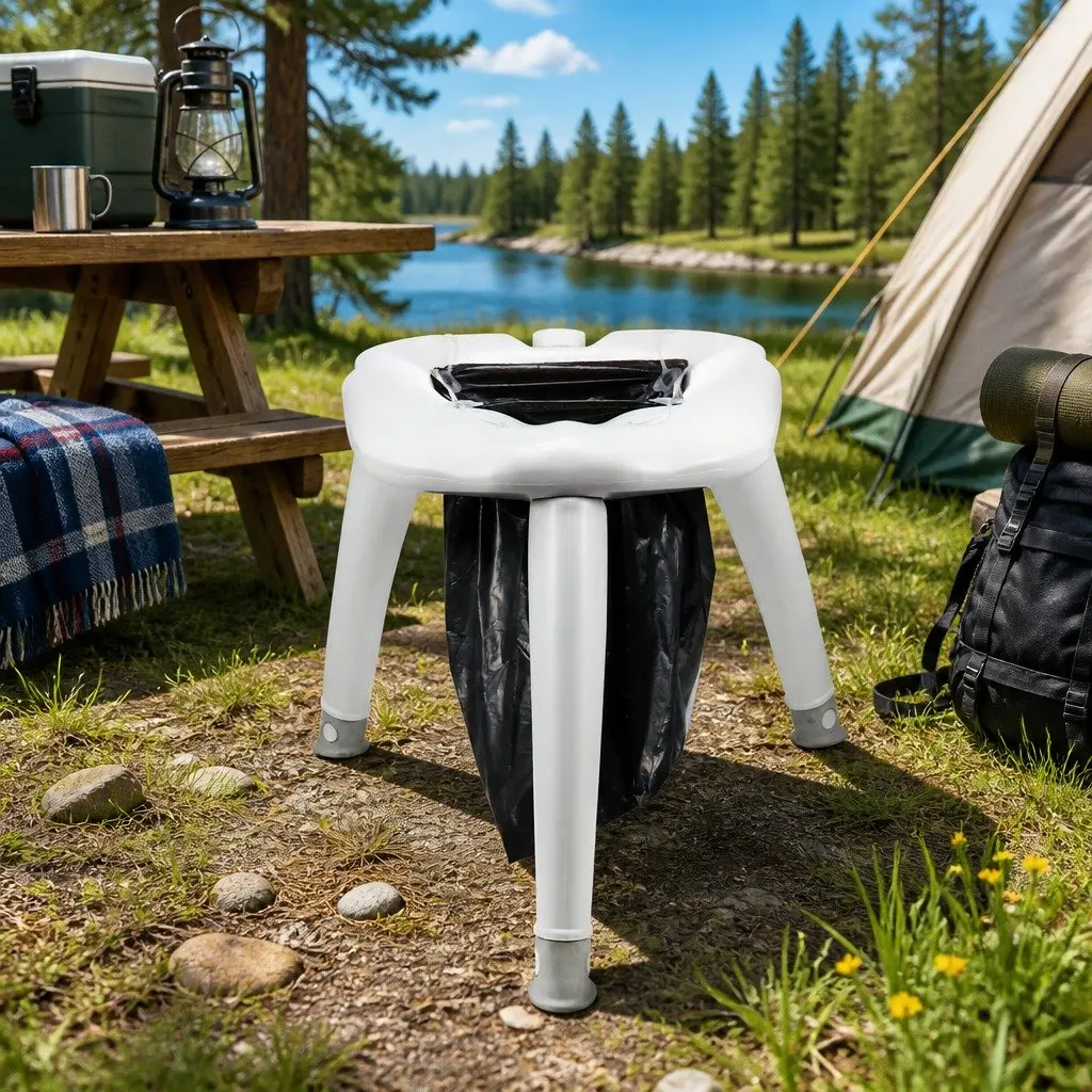 Portable Camping Toilet Outdoor Emergency Use White 120kg