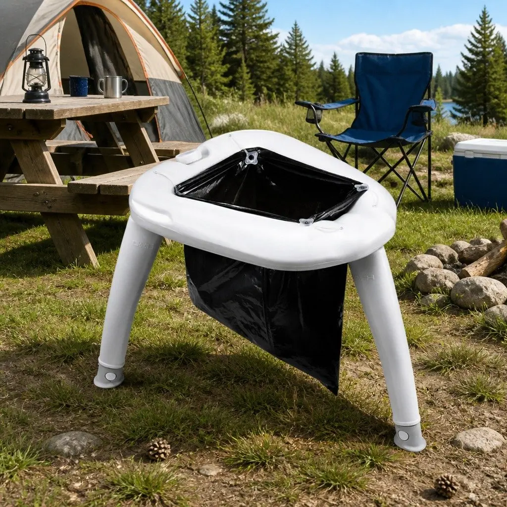 Portable Camping Toilet Outdoor Emergency Use White 120kg