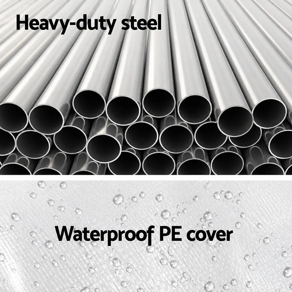 Carport Canopy Shelter 6x6m Outdoor Heavy-duty Steel Frame White