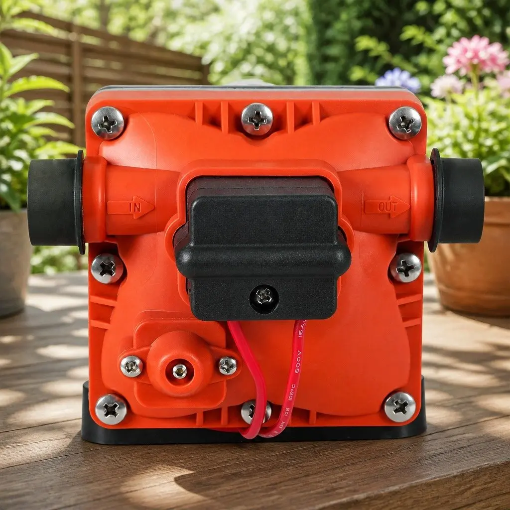 Water Pump Self-Priming High Pressure 12V Portable Diaphragm Shower Orange White Black