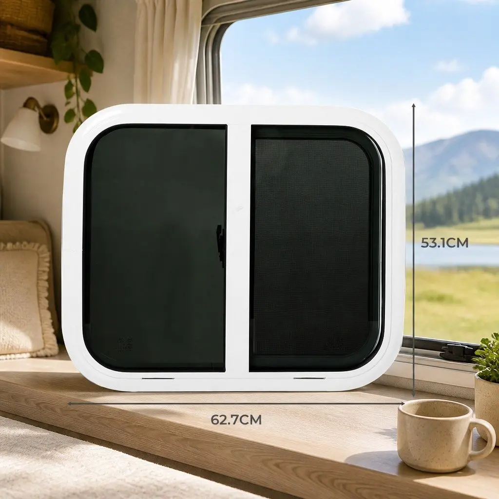 Caravan Sliding Window RV Motorhome Camper 600mm x 500mm Tempered Glass