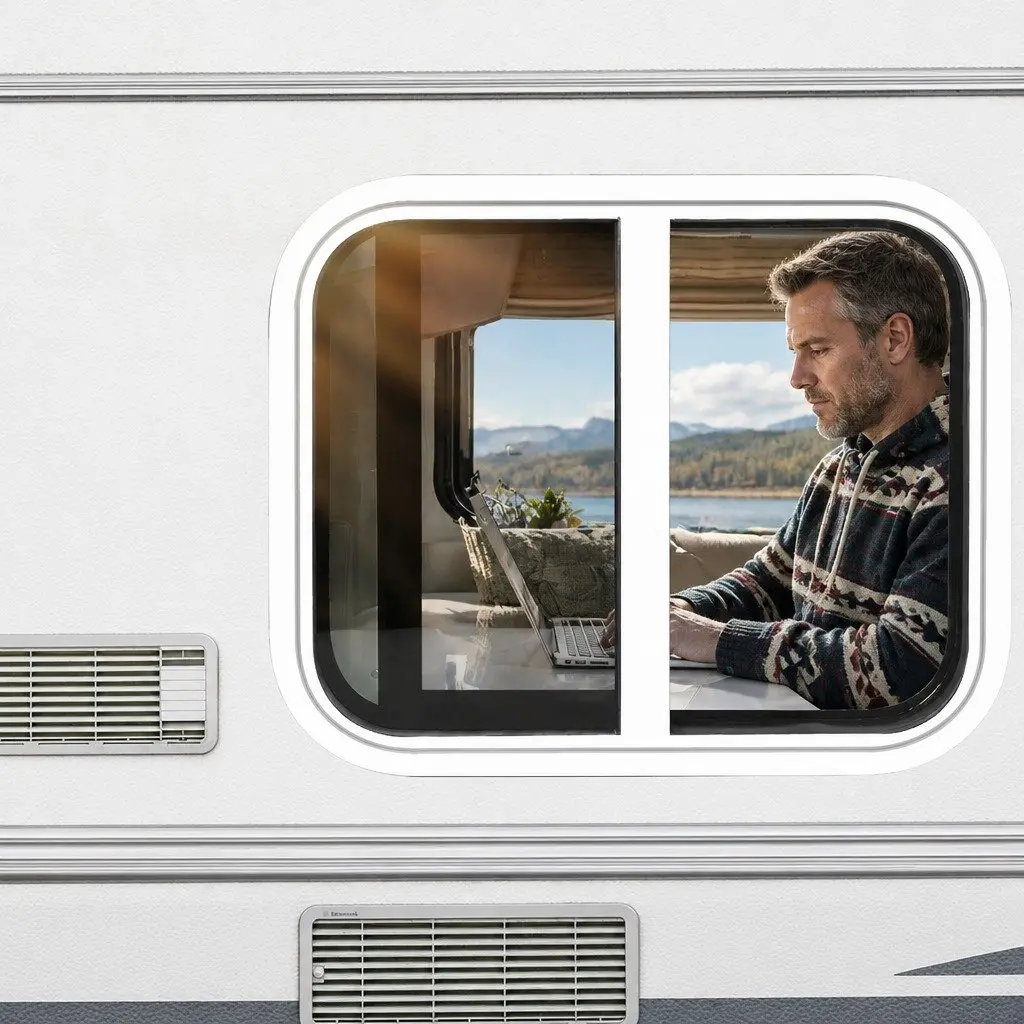 Caravan Sliding Window RV Motorhome Camper 600mm x 500mm Tempered Glass