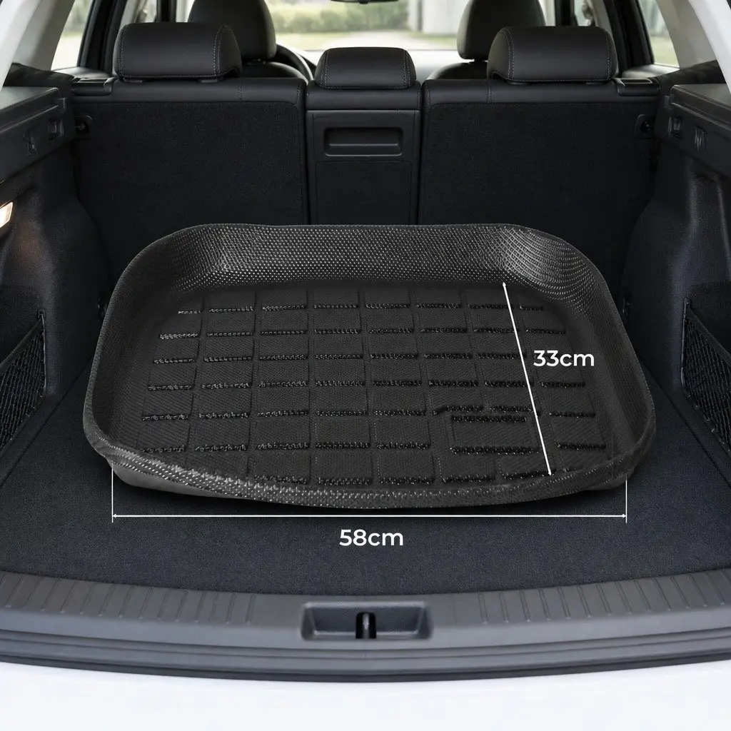 Car Floor Mats Custom Fit for Tesla Model Y Front Rear Boot Toolbox Liner Black TPE Mat
