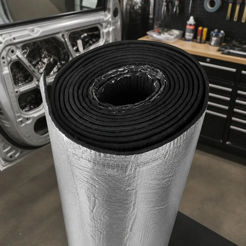 Sound Deadener Foam Insulation Roll 4.5m x 1m Vehicle Noise Vibration Heat
