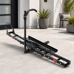 Motorcycle Motorbike Carrier Rack Ramp 2" Towbar Adjustable Height Black Steel