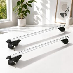 Car Roof Rack Cross Bar Universal Adjustable 123cm Aluminium Silver Load