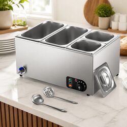 Reliable Commercial Food Warmer with 4 Pans for Efficiency