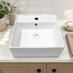 Ceramic Basin Bathroom Wash Counter Top Round Bowl Square Rectangle Oval Shape