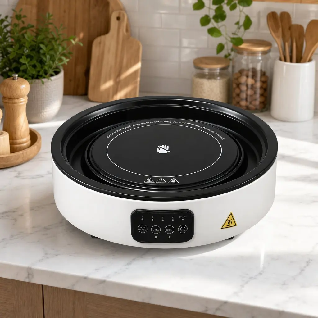 Ceramic Electric Hot Plate Cooktop Countertop Grill Cooker 2000W White
